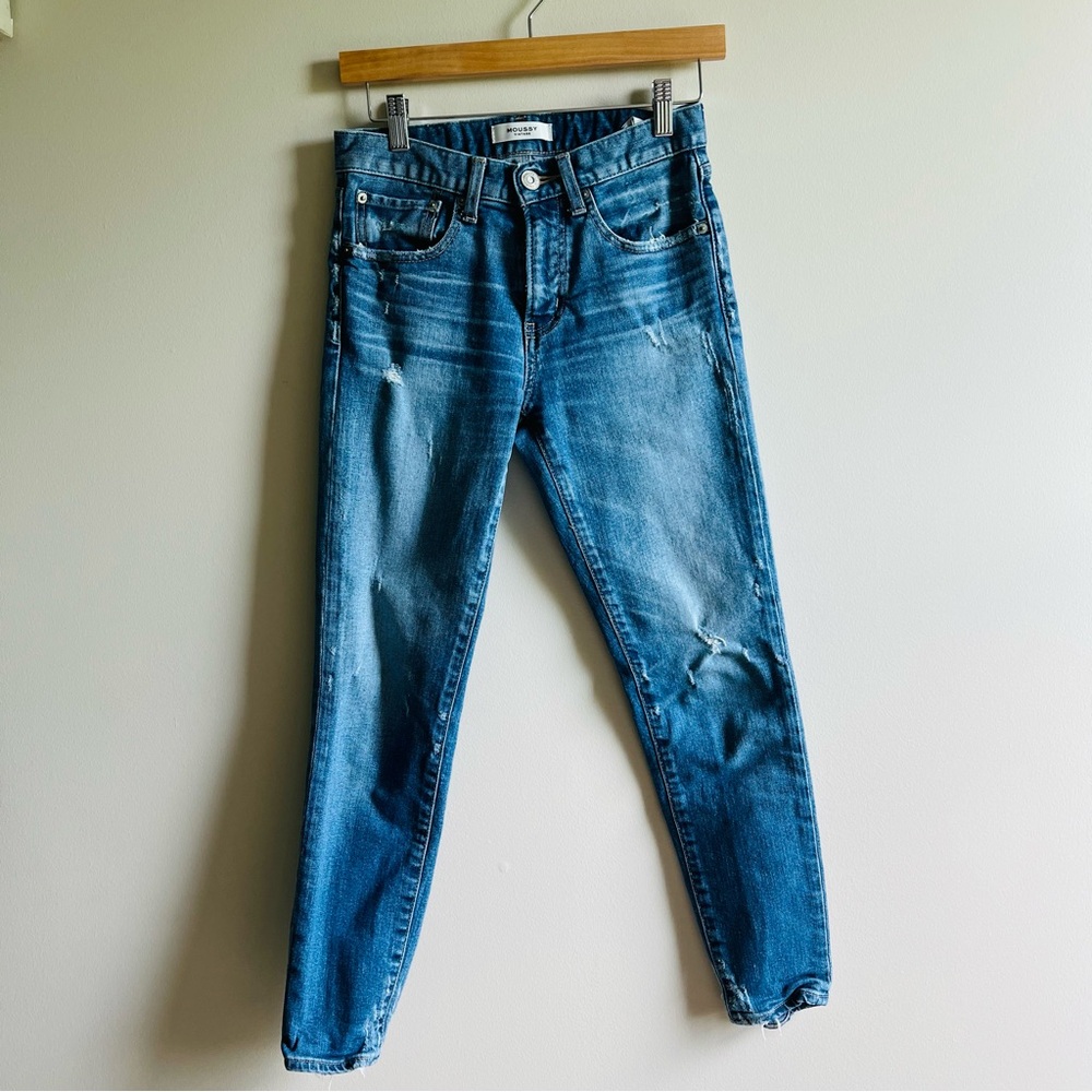Moussy Vintage | Velma Distressed Skinny Jeans 25 Blue Ankle Made In Japan‎